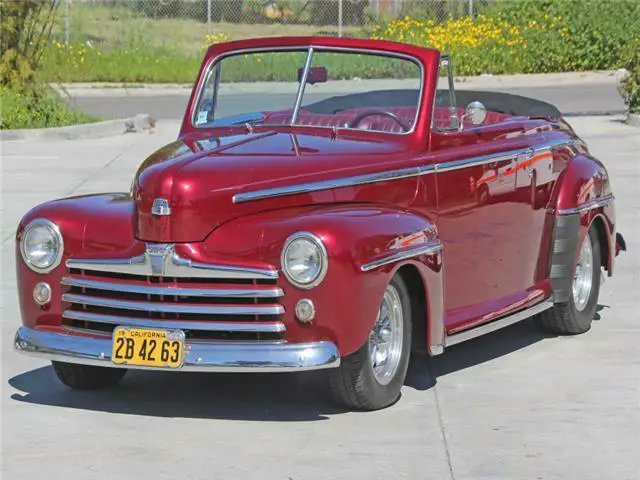 1948 ford deluxe convertible built v8 auto ac loaded reserve lowered !!!