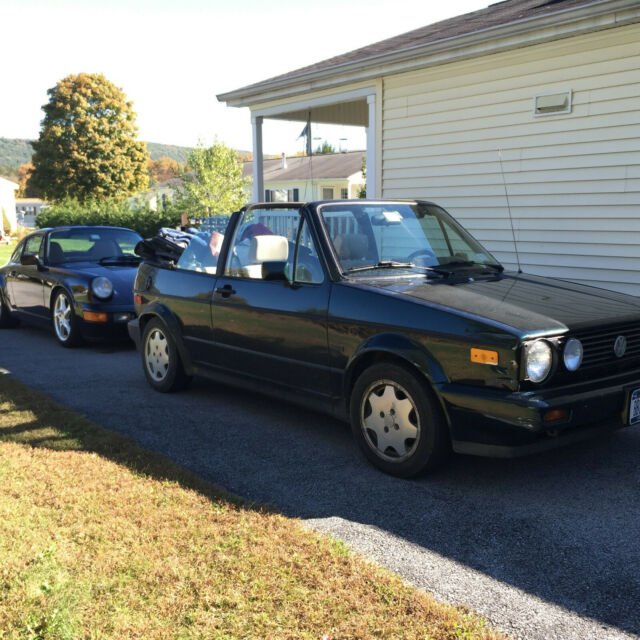 1993 rabbit manual convertible, karmann, classic edition, dk green, blk top, tan