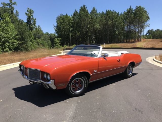 1972 oldsmobile cutlass supreme convertible factory air rally pac flame orange