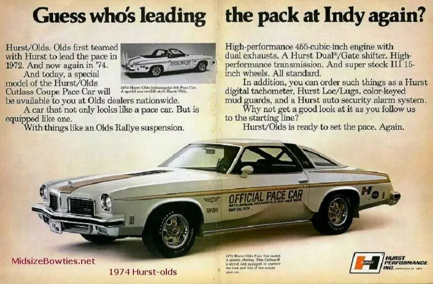 1974 oldsmobile 442 w 30 pace car 455 rocket one of 1800