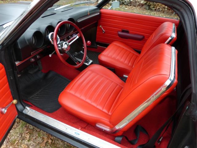1969 ranchero 302 c4 3:40 trac-lock hot rod flat black red interior rat rod