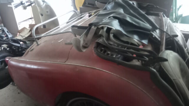 classic 1958 triumph tr3 project car, some disassembly started but complete
