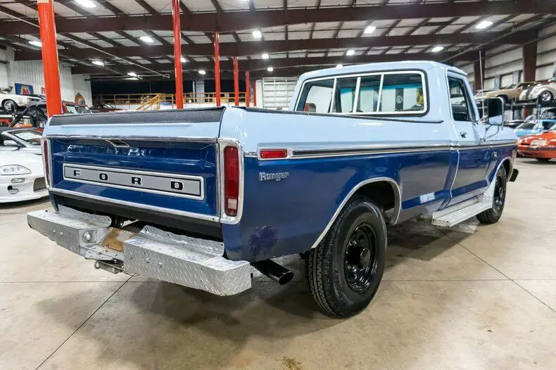 1975 ford f250 ranger 67532 miles blue pickup truck 390ci v8 automatic