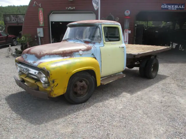 1956 ford custom cab f350 truck flatbed