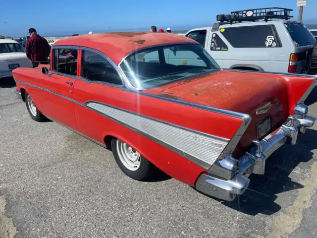 1957 chevrolet bel air red rwd automatic belair