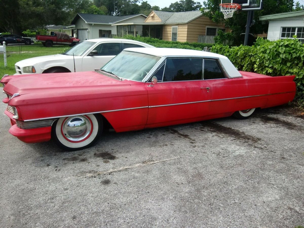 1964 cadillac coupe deville coupe red rwd automatic