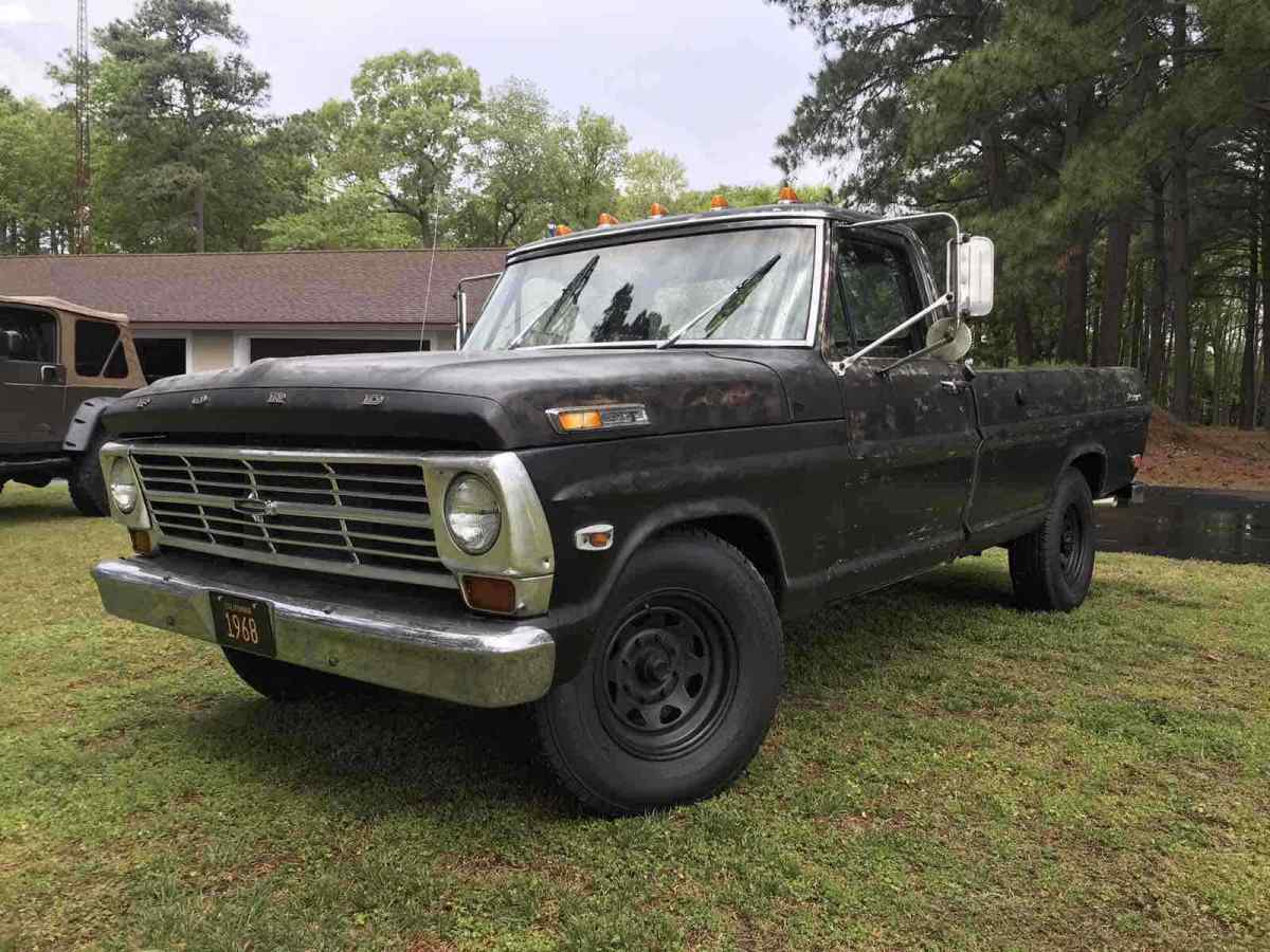 1968 ford f250 pickup black rwd automatic camper special
