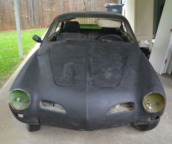 1972 karmann ghia coupe 1600cc single carb project 2 door flat black no reserve