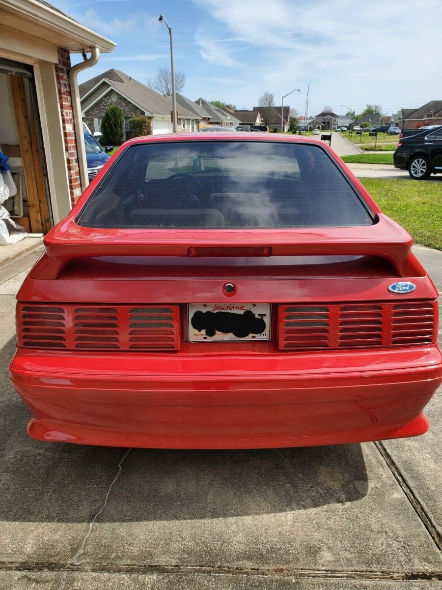 1991 ford mustang hatchback red rwd manual gt