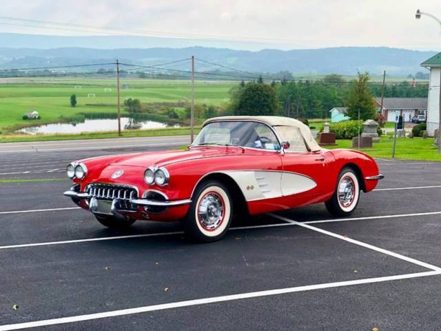 1960 corvette convertible *romanred/black*orig283/230hpengine*newinterior*