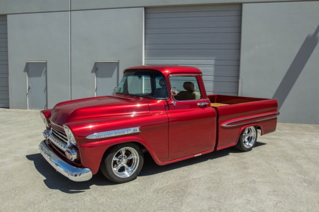 1959chevrolet31001/2 ton836 milesredpickup fleetside shortbedspecialty sales cla