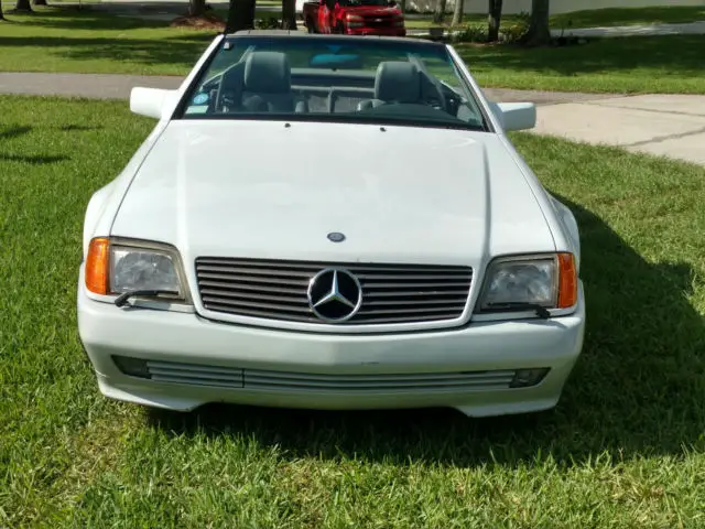 white/gray 1991 mercedes 500 sl sl class convertible r129 m119 black top