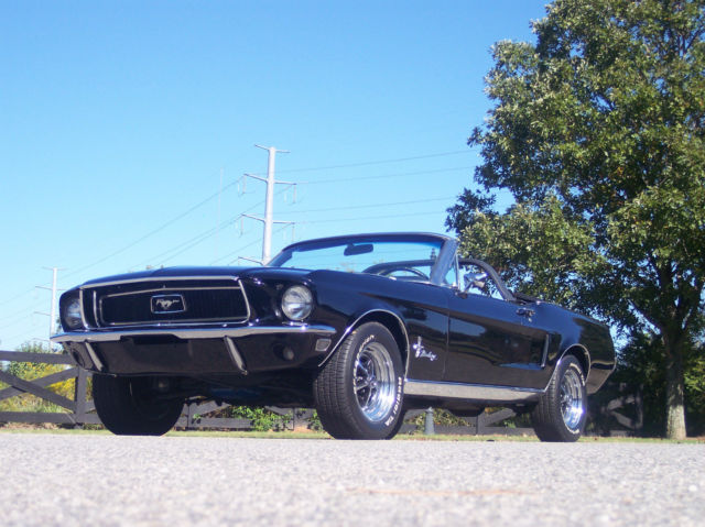 gorgeous triple black 1968 mustang convertible j-code 302 v8 loaded show and go!