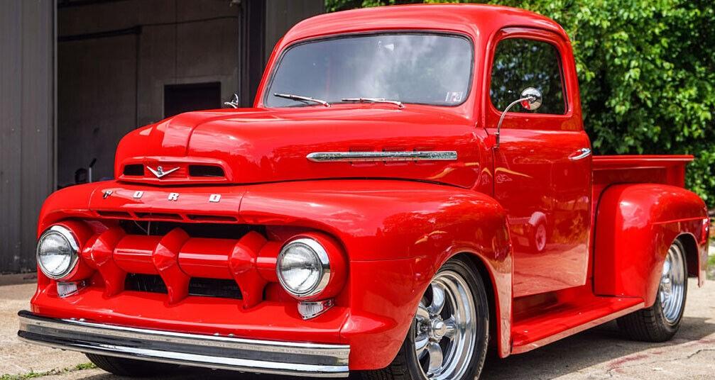1951 ford f1 red 350ci chevy v8 400 miles automatic