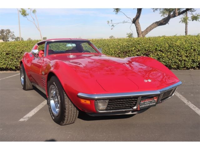 1971 chevrolet corvette 76922 miles red 350 v8 automatic