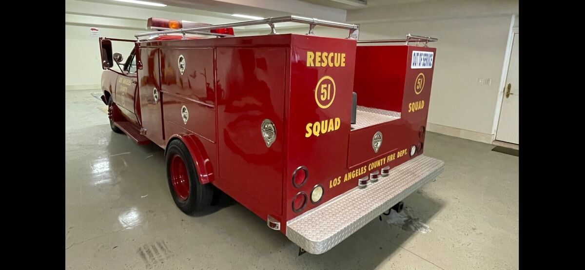 1980 dodge power wagon pickup red rwd automatic fire department