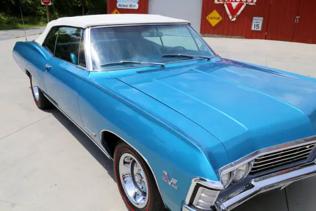 1967 chevrolet impala ss 396 marina blue convertible 396 v8 3 speed automatic