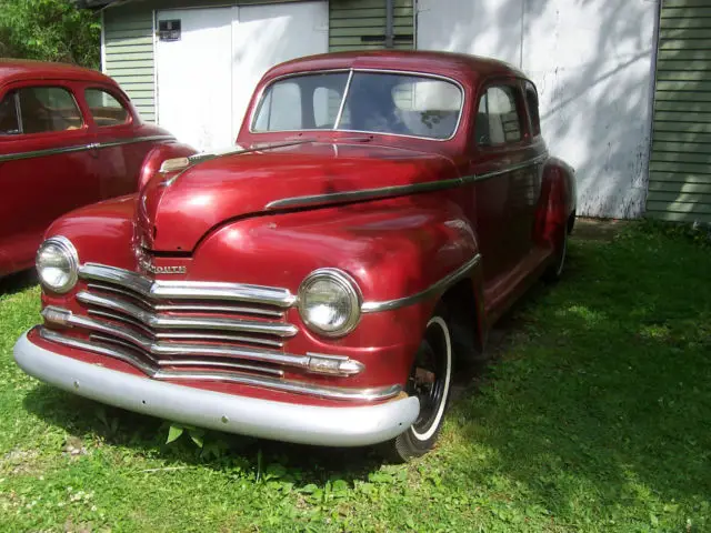 1946 plymouth special deluxe coupe red black interior needs some paint work