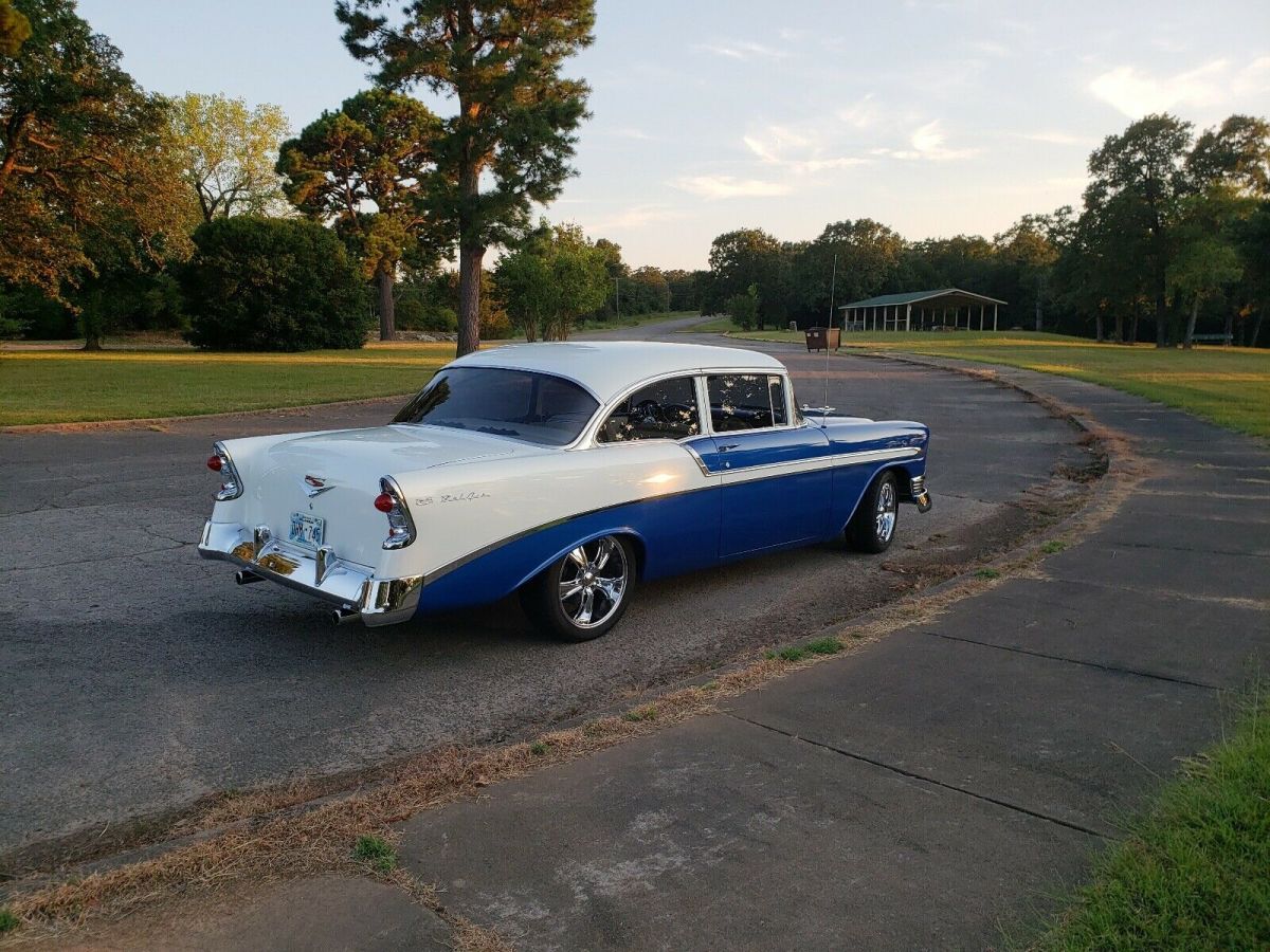1956 chevrolet bel air sedan blue rwd manual belair