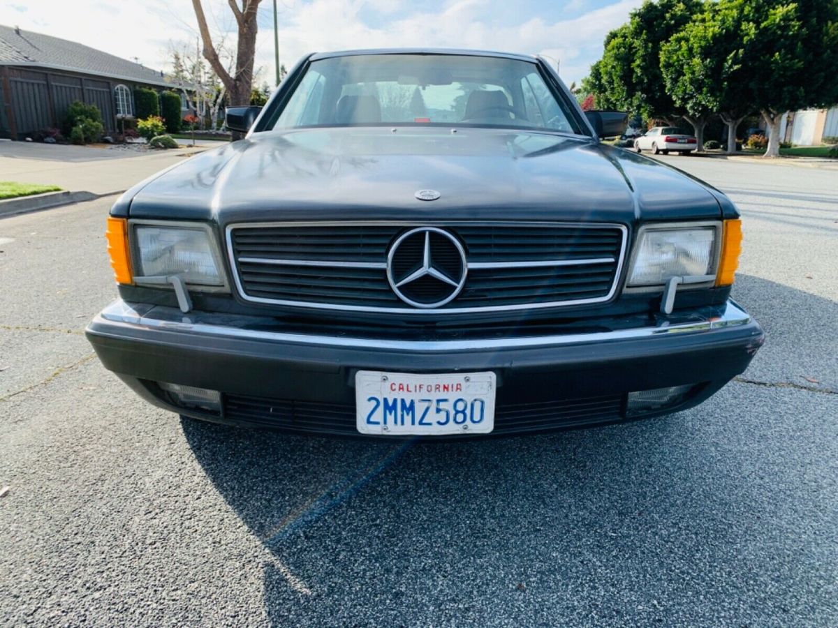 1986 mercedes benz 560 sec, charcoal gray, sunroof coupe. california car