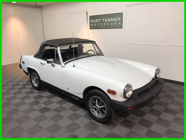1976 mg midget convertible. white. remarkable 29,476 mile car. superb original