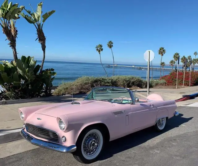 1956 ford thunderbird roadster~no reserve 2 tops playboy car! ca blk plt-pwr wdw