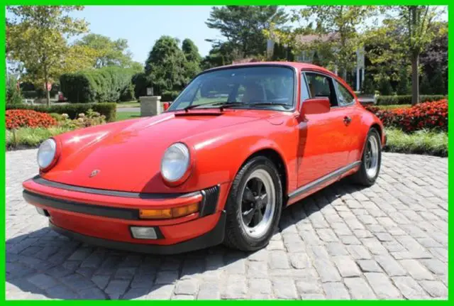 1987 porsche 911 coupe 67k miles g50 transmission indischrot red, carfax certifi