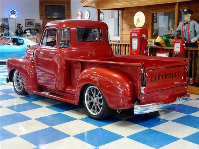 1952 chevrolet 3100 pickup 5 window – crimson red