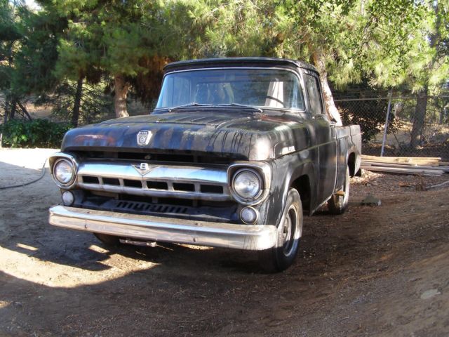 1957 ford f100 truck ** short bed, big windows, chrome pkg ** calif no reserve