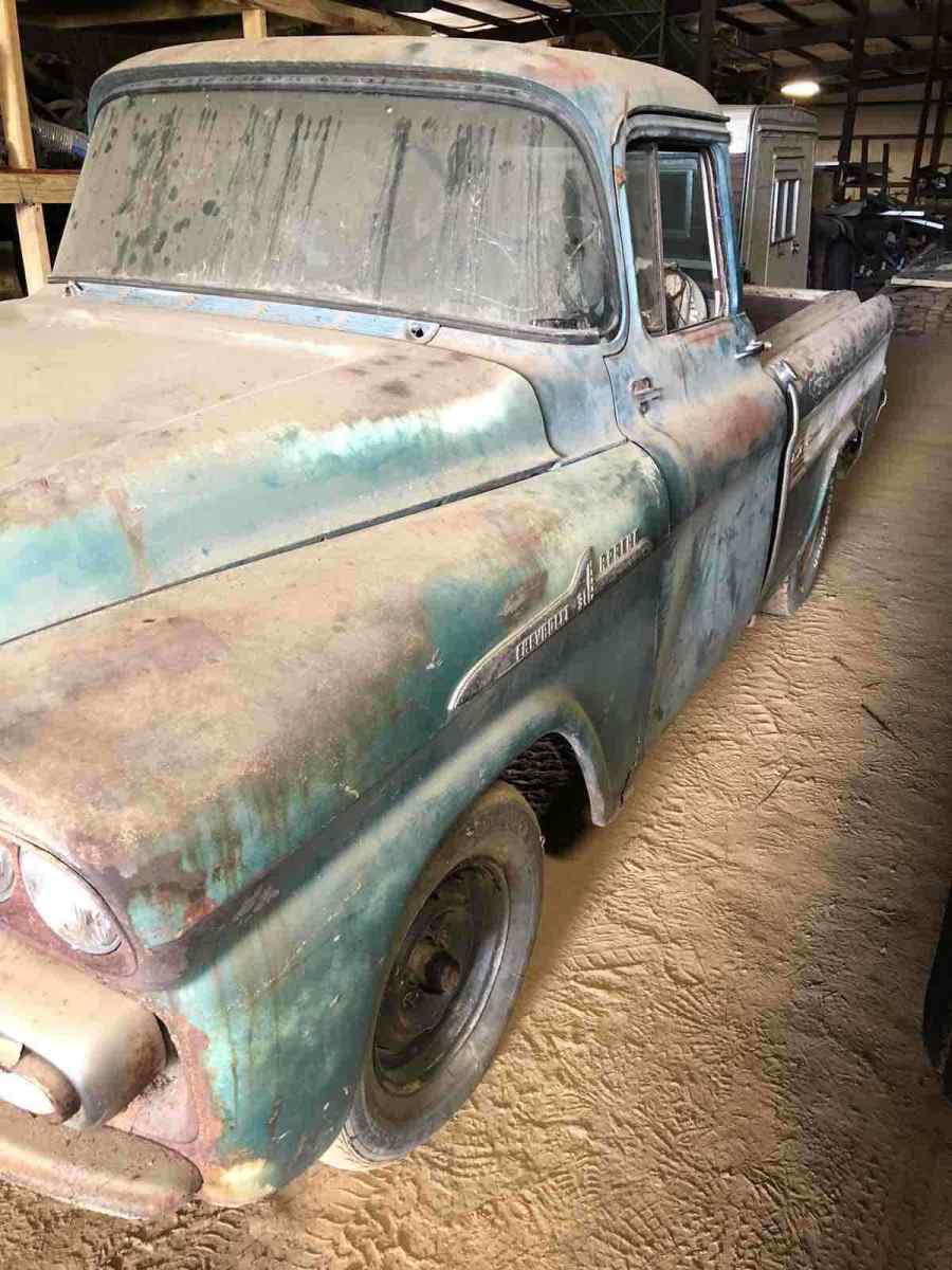 1958 chevrolet cameo 3124 pickup green rwd automatic cameo