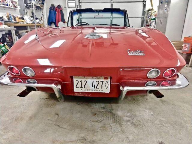 1966 chevy corvette roadster convertible rally red automatic factory a/c