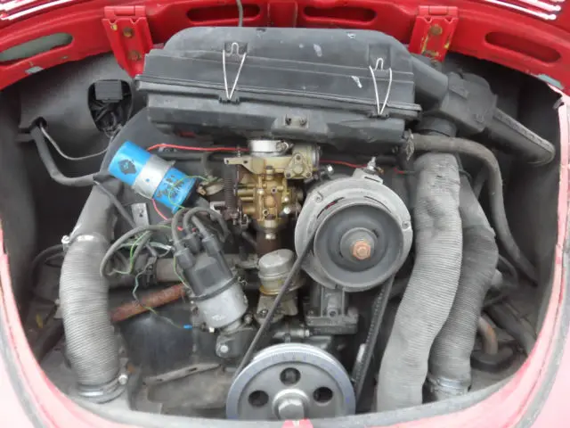 1973 volkswagen super beetle base 1.6l red bug stick 59k low miles