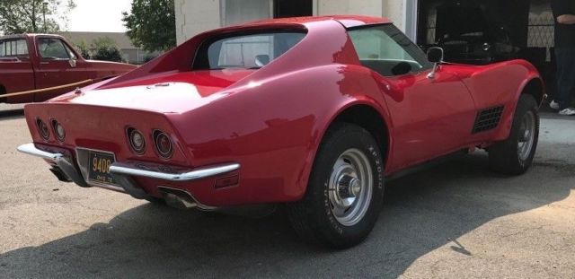 1972 corvette roller factory 454 4 speed prefect red paint frame off restoration