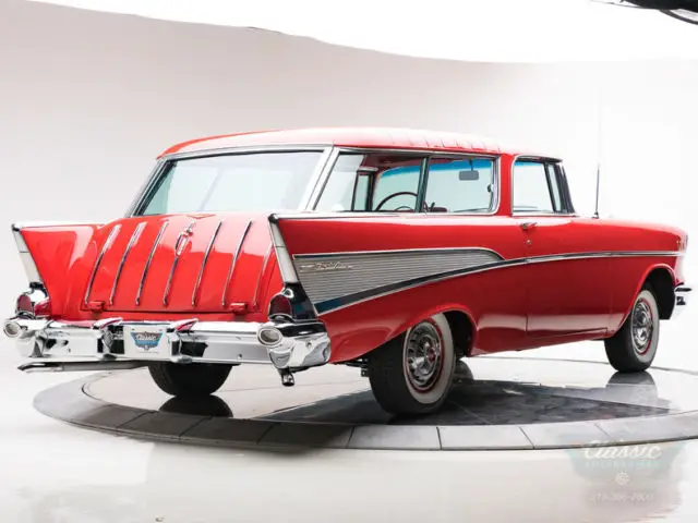 1957 chevrolet nomad 283 v8 2 speed automatic station wagon matador red