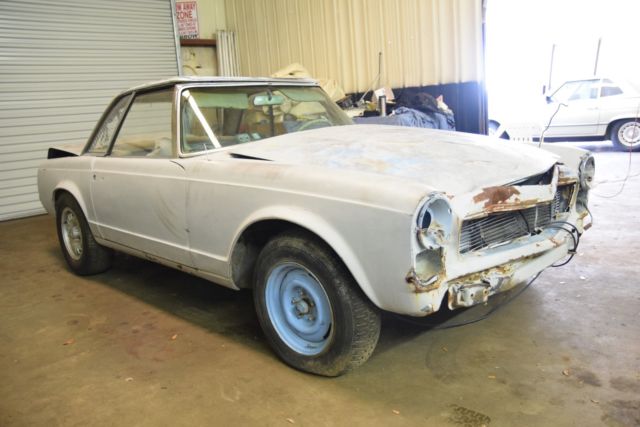 1965 mercedes benz 230sl nice project 334g light blue/parchment soft&hard tops