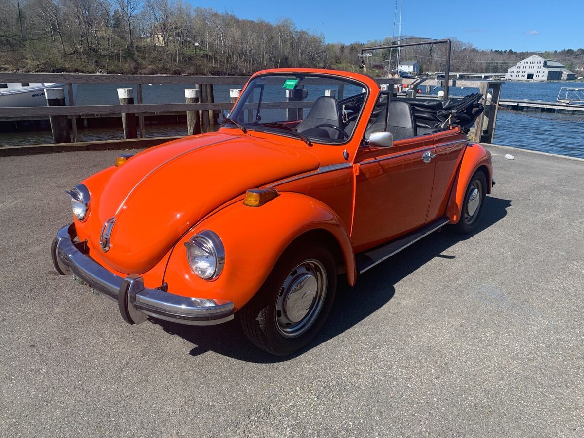 1973 volkswagon super beetle convertible - pooenix red