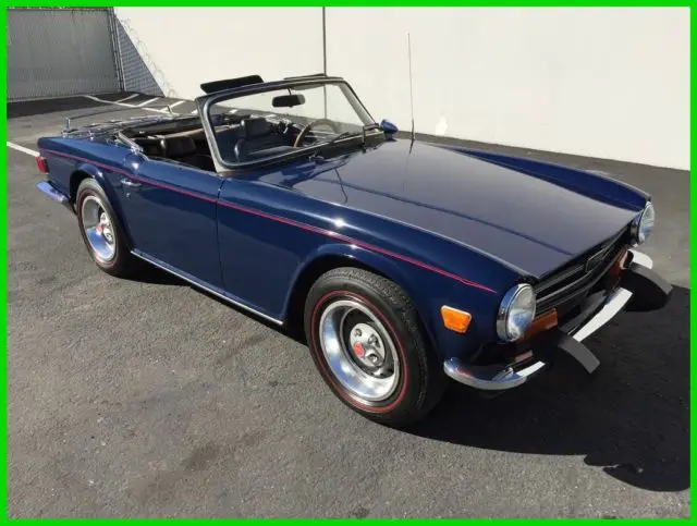 1974 triumph tr-6 convertible. blue/black trim. 4-speed. ca car. 66k orig miles