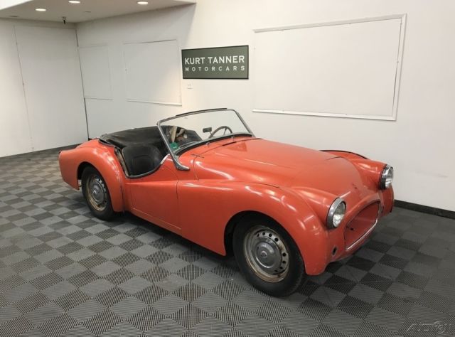 1957 triumph tr3 sports roadster. original black with red trim factory colors