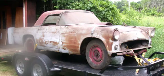 1955 ford t-bird thunderbird base conv. barn find nice matching #'s stick orig