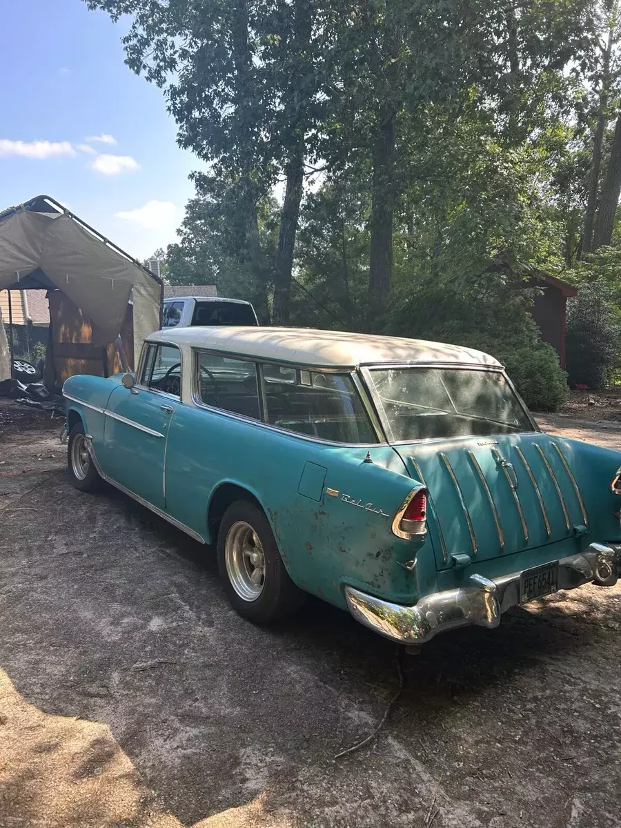 1955 chevrolet nomad wagon blue belair