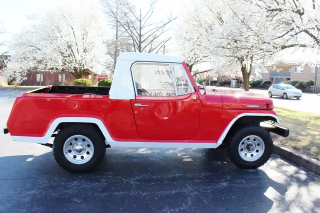 jeep truck classic 4wd vintage antique retro rare condition jeepster red white