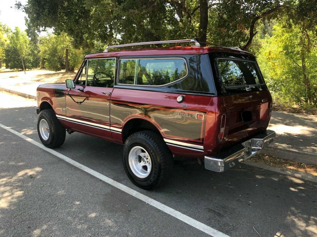 1976 international harvester scout ii 304 awd automatic black on red exterior