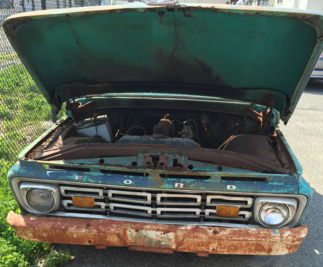 1964 ford f-100 vintage antique pickup truck blue yard art or display cool