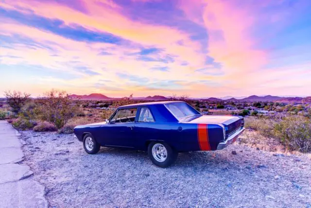 1967 dodge dart, lamborghini blue w/orange stripe on tail one of a kind!!