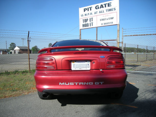 94 mustang gt red, street / strip drag car, nitrous, 2 sets of wheels and tires