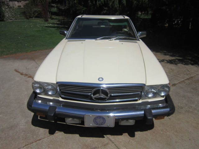1980 mercedes-benz 450sl v8 comvertible yellow with hard top and soft top