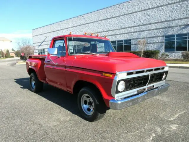 1977 ford f-150 ranger stepside pick up 351 windsor 5 speed manual red must see