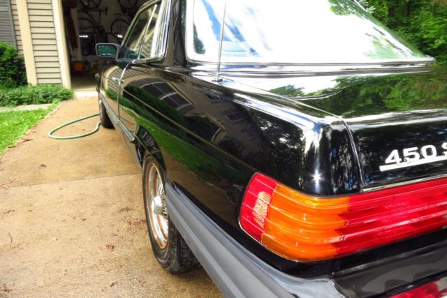 black 1979 mercedes-benz 450slc with black leather interior