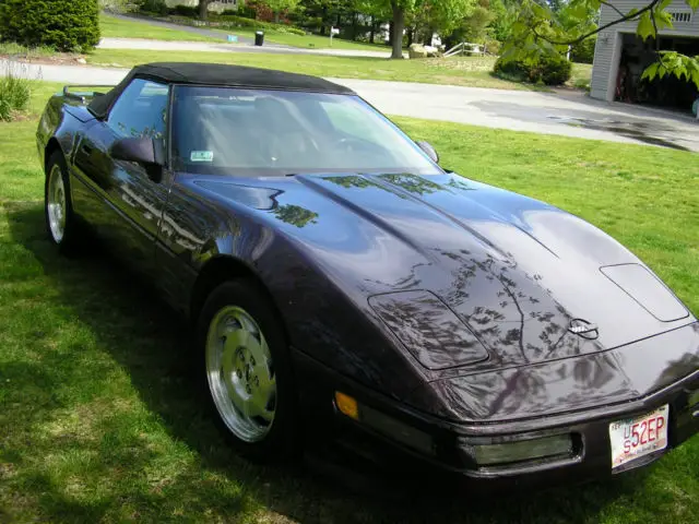 1992 corvette lt1 black rose metallic convertable