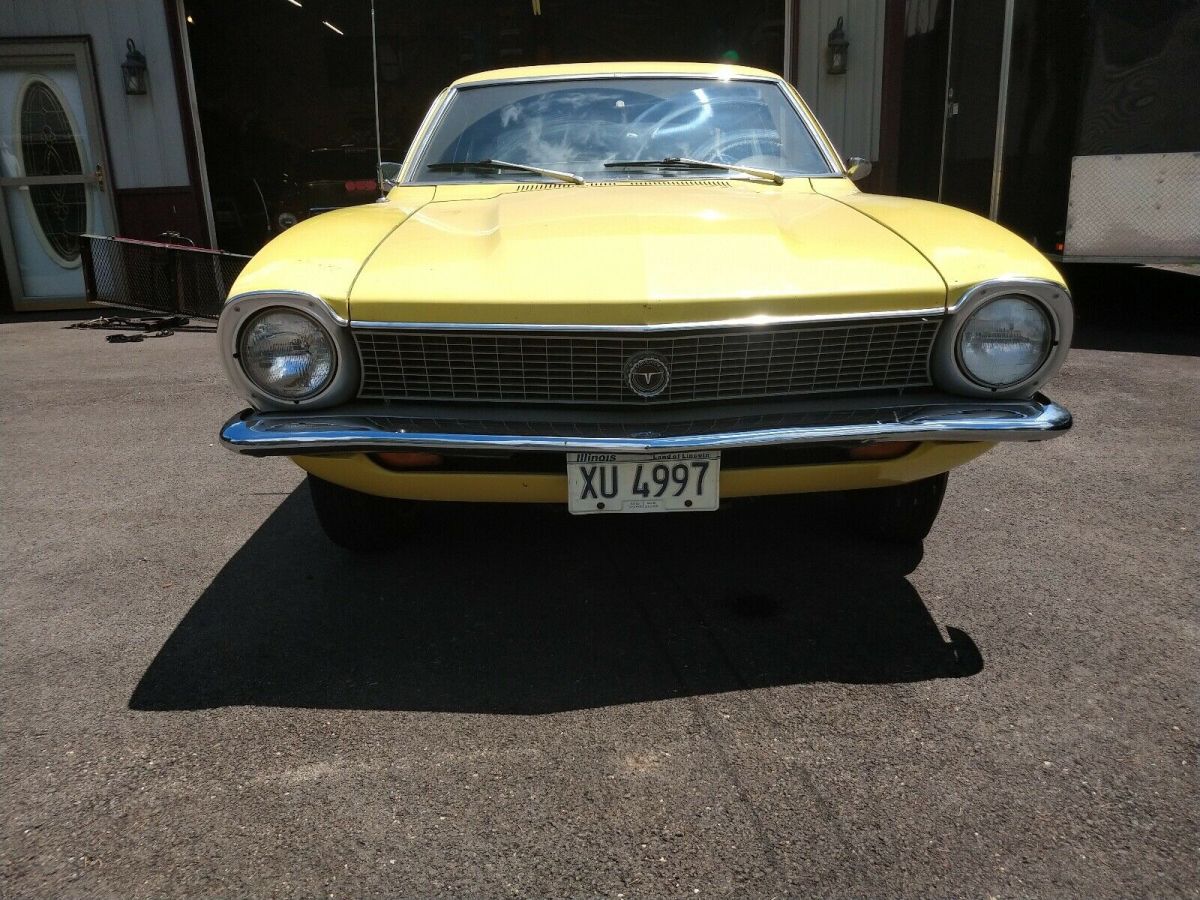 1971 ford maverick yellow rwd manual 2door coupe